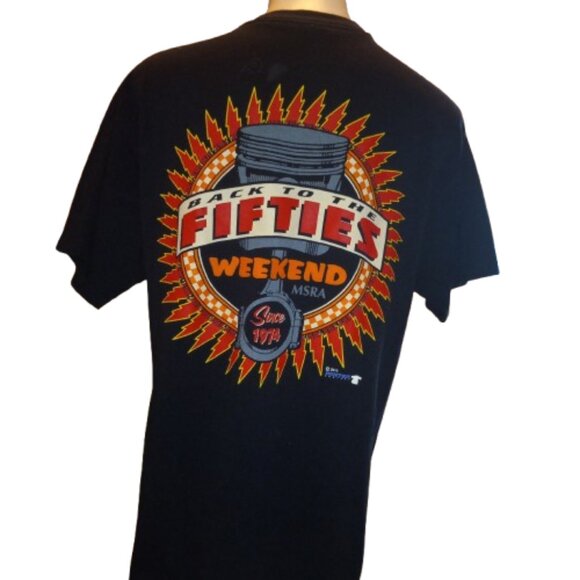 2010 Winter MSRA Back To The Fifties Weekend Mens Large T-Shirt Black - Picture 1 of 8